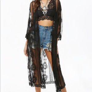 Forever 21 Lace Kimono Cardigan